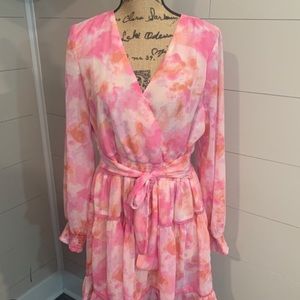 pink tie dye japna dress